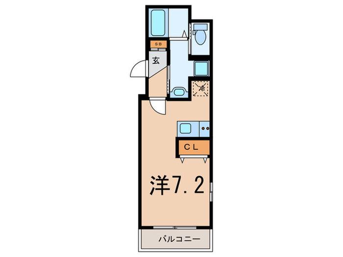 B´CASA 横濱大口(ワンルーム/2階)の間取り写真