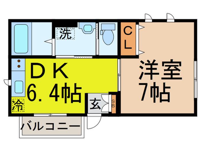 パーク・ボニート石神井(1DK/2階)の間取り写真