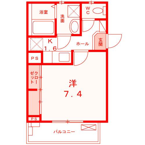 アルカンシェル(1K/3階)の間取り写真