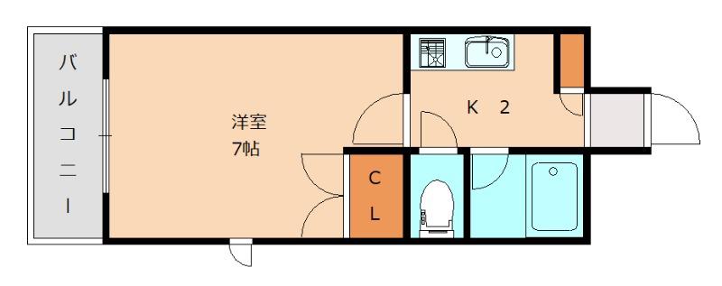 フォルム博多南(1K/1階)の間取り写真