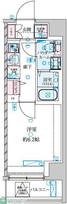 GENOVIA南鳩ヶ谷(1K/5階)の間取り写真