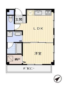 エステーラ・ウエノ2(1LDK/3階)の間取り写真