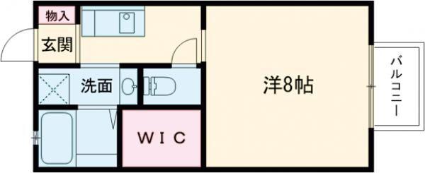 レーブ秋篠(1K/1階)の間取り写真