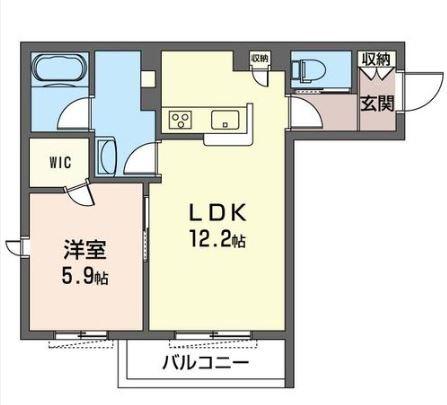 エゾンス中央林間(1LDK/2階)の間取り写真