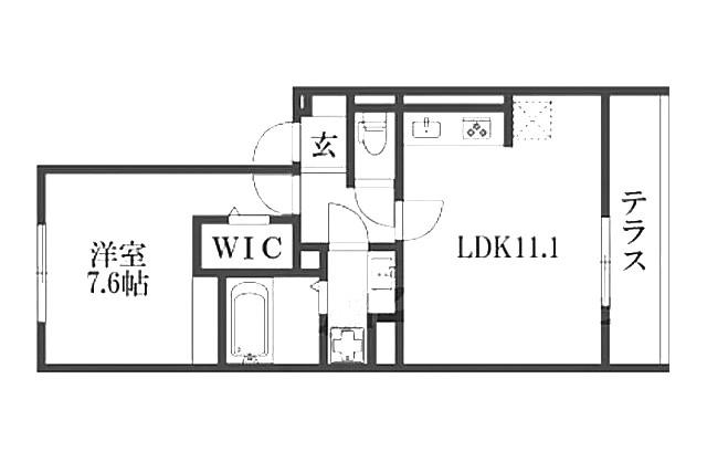 アイル東近江(1LDK/3階)の間取り写真