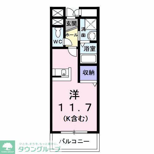 セイクリッド(1K/1階)の間取り写真