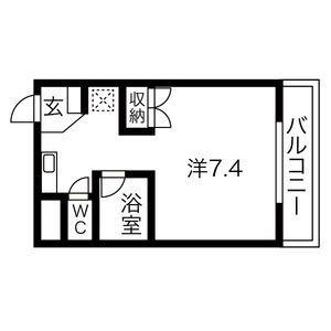 TOWNみやび(1K/2階)の間取り写真