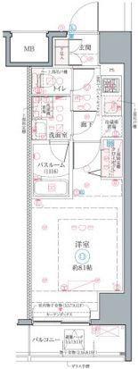 クレヴィスタお花茶屋(1K/9階)の間取り写真