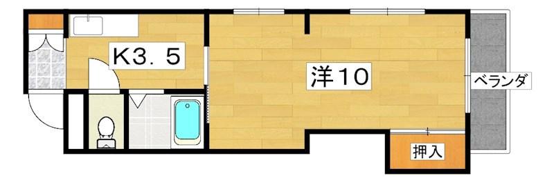 シャトーMIYUKI(1K/2階)の間取り写真