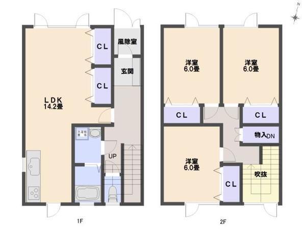 メゾングラージュ(3LDK/1階)の間取り写真
