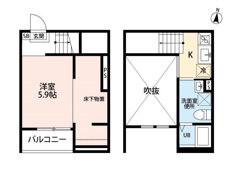 AO AQUA(ワンルーム/2階)の間取り写真
