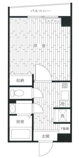 セーシュ東向島(1K/2階)の間取り写真