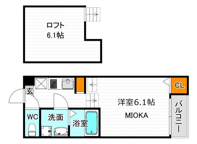 ラ クラルテ(1K/1階)の間取り写真