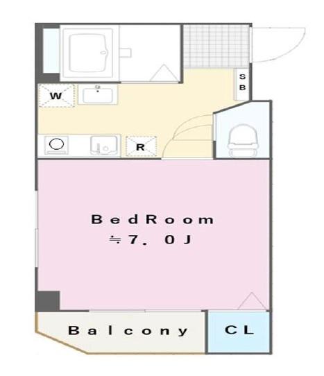 フランベルジュ町屋(1K/4階)の間取り写真