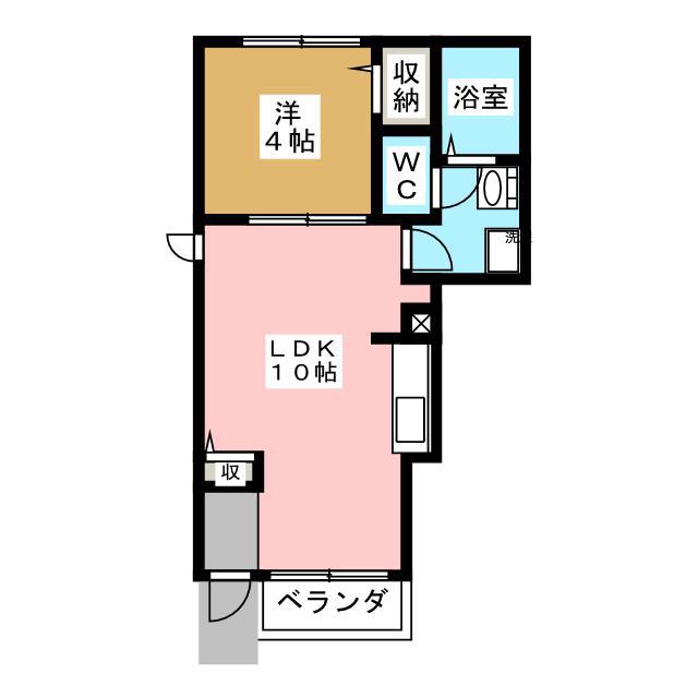 ジェルメⅠ(1LDK/1階)の間取り写真