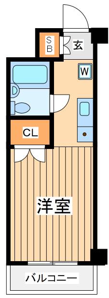 セシーズ新百合丘(ワンルーム/3階)の間取り写真