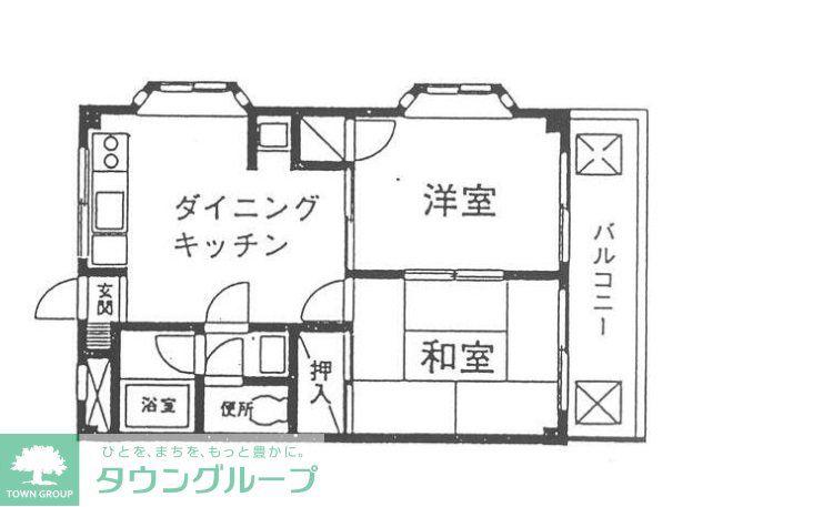 グランドールイーストうらわ(2DK/3階)の間取り写真