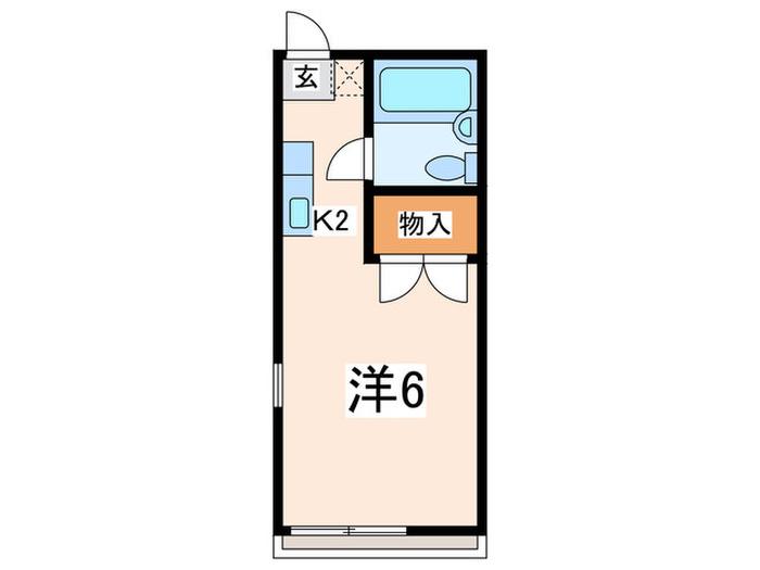 クリアハウス(1K/2階)の間取り写真