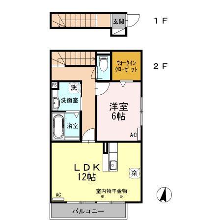 プレミアージュ(1LDK/2階)の間取り写真