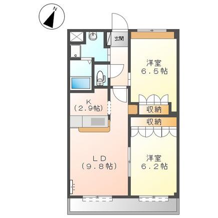 コンフォルト(2LDK/1階)の間取り写真