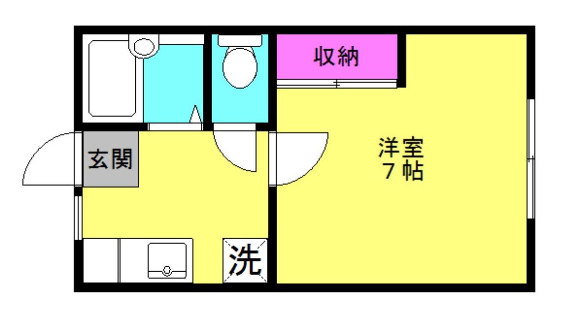 サンシティーM(1K/2階)の間取り写真