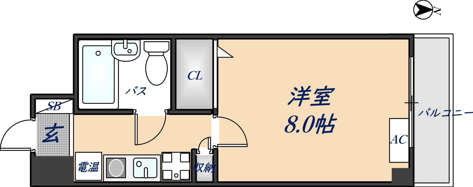 ナンソーコーポ(1K/5階)の間取り写真