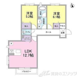 FLEURI RESIDENCE 円山(2LDK/1階)の間取り写真