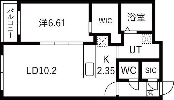フォレスタ琴似(1LDK/2階)の間取り写真