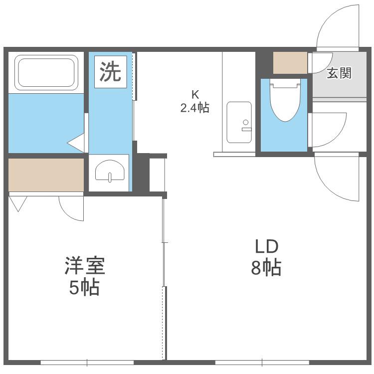 オッペンハイム元町(1LDK/2階)の間取り写真