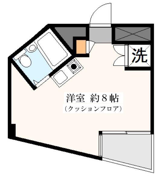 EMハイツ駒沢(ワンルーム/3階)の間取り写真