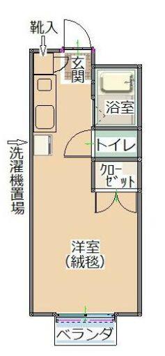 ビクトリー(ワンルーム/1階)の間取り写真