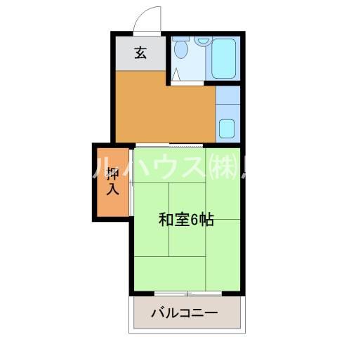 レディースホーム實松(1K/2階)の間取り写真