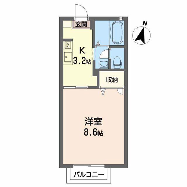 シャーメゾン八雲 A棟(1K/2階)の間取り写真