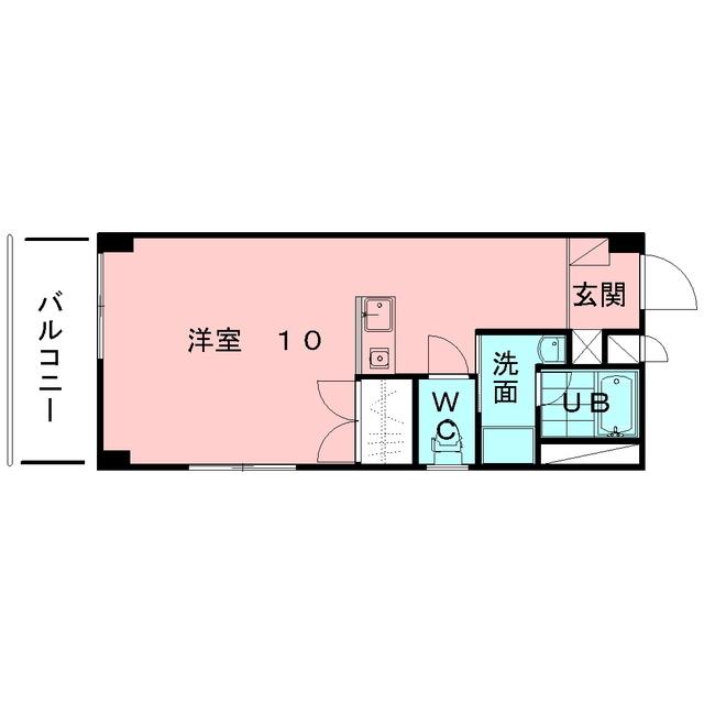 シャルマン(ワンルーム/2階)の間取り写真