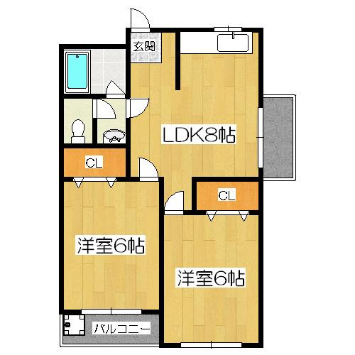 ラペリオ醍醐(2DK/5階)の間取り写真