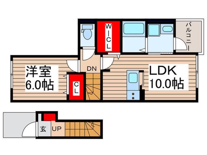 ルジェンテ(1LDK/2階)の間取り写真