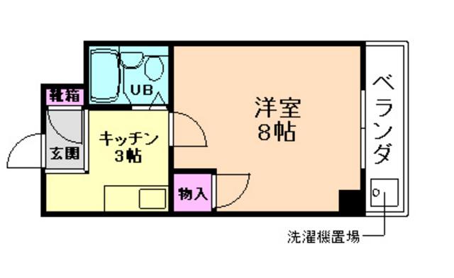 レディースイン石橋(1K/2階)の間取り写真