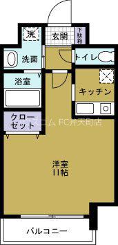 コスモプレミアムベイ大阪(ワンルーム/6階)の間取り写真