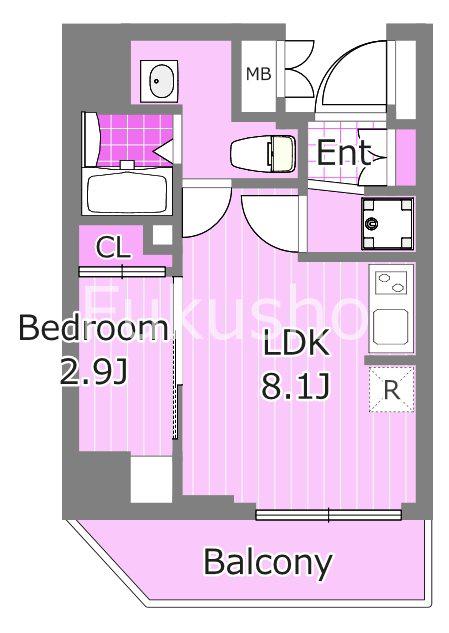 アラート横濱桜木町I(1LDK/2階)の間取り写真