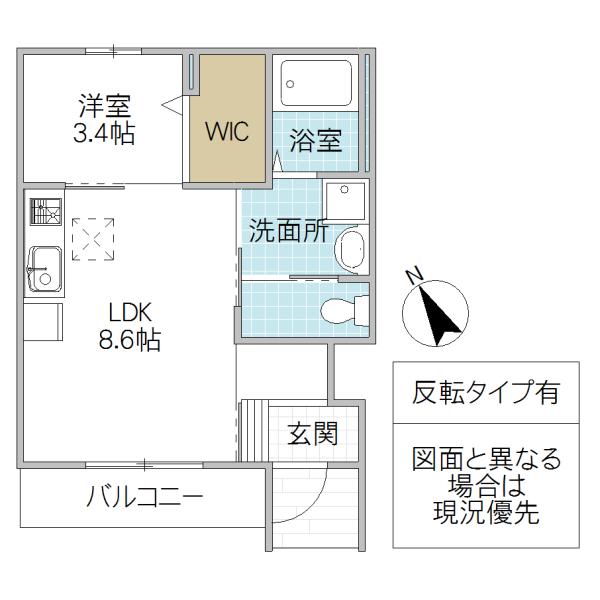 ルミエール(1LDK/1階)の間取り写真