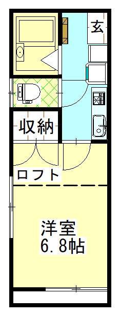 コーポ インタレクト(1K/2階)の間取り写真