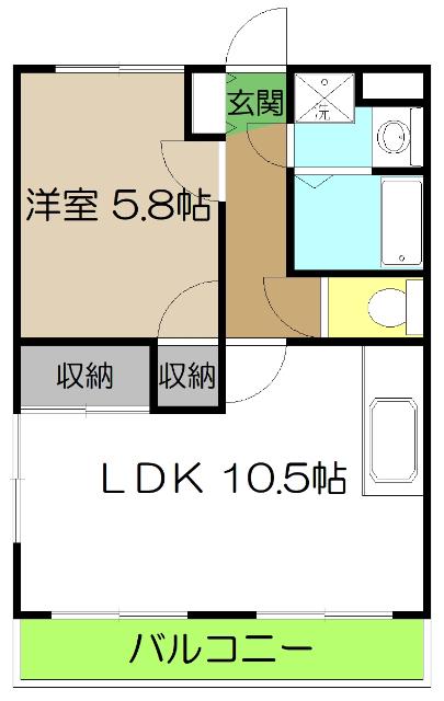 モーメントヤマイチ(1LDK/3階)の間取り写真