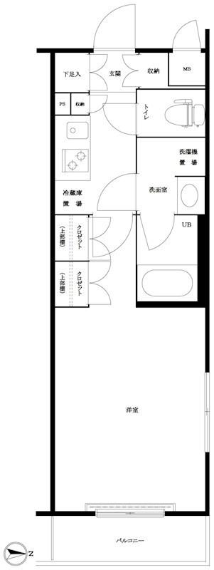 ルーブル三軒茶屋伍番館(1K/1階)の間取り写真