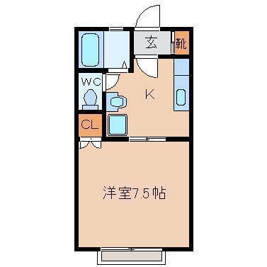 REDIDENCEビオラB(1K/2階)の間取り写真