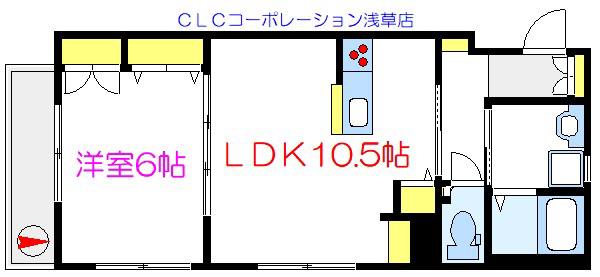 アミティエ(1LDK/2階)の間取り写真