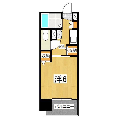 エステムコート京都河原町プレジール(1K/10階)の間取り写真