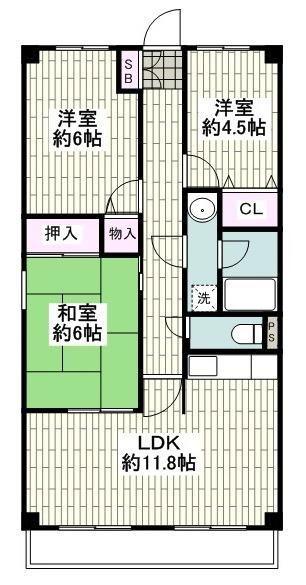 アゼリア金沢文庫(3LDK/2階)の間取り写真