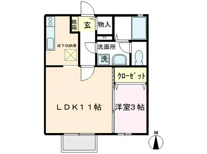 プレミール(1LDK/1階)の間取り写真