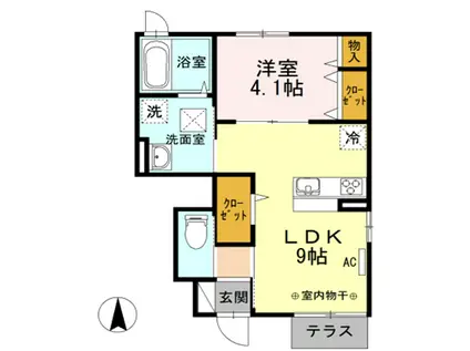 メゾン・ド・パンフェノン(1LDK/1階)の間取り写真