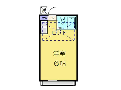 西川口コスモスパートI(ワンルーム/2階)の間取り写真